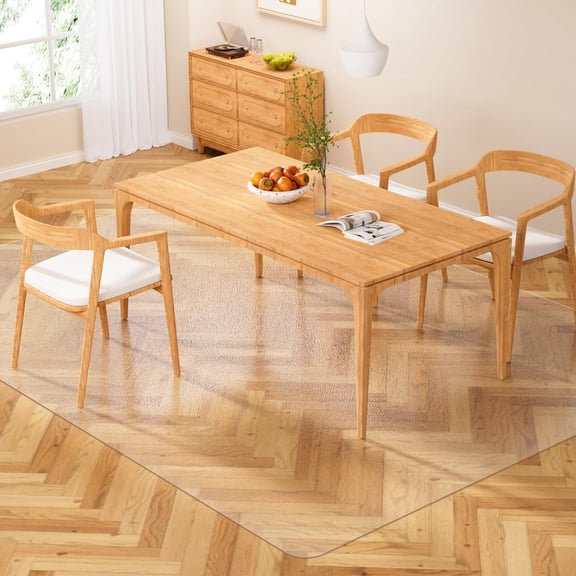 3' x 10' Clear Runner Rug, Non-Slip Waterproof Vinyl Carpet Protector, Heavy Duty Plastic Floor Mat Runner for Hallway, Kitchen, Entryway, Laundry Room, Indoor & Outdoor High Traffic Areas