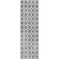 thumbnail image 1 of 3' x 10' Gray and Ivory Geometric Rectangular Rug Runner, 1 of 3
