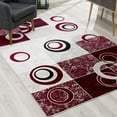 thumbnail image 1 of 3â€™ x 10â€™ Red and White Inverse Circles Runner Rug, 1 of 8