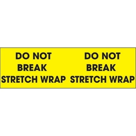 3 x 10 in. - Do Not Break Stretch Wrap Fluorescent Yellow Labels