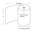 thumbnail image 1 of 3" x 100' 1-Ply Bond Paper POS Rolls (Carton of 50 Rolls), 1 of 1