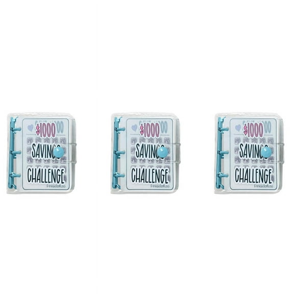 3" x 1000" Savings Challenge Binder, Money Saving Binder, Savings Challenges Book with Envelopes, A