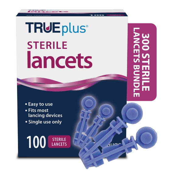 3 x 100ct 28g TRUEplus® Lancets + TRUEplus® Log Book