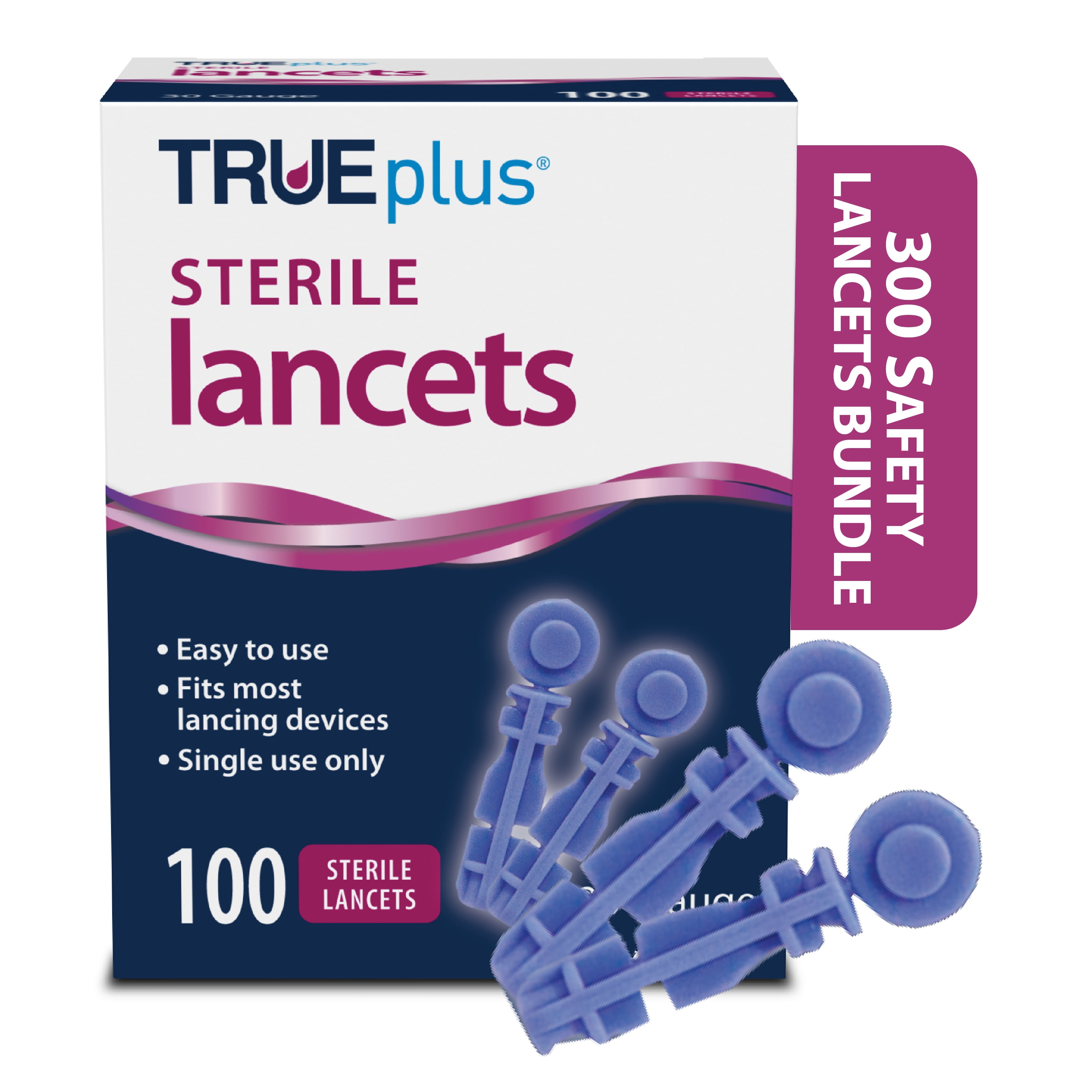 3 x 100ct 30g TRUEplus® Lancets + TRUEplus® Log Book HSA/FSA