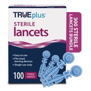 TRUEplus Single-Use Safety Lancets Bundle - 300 Lancets (Sterile, 30g, 4 cm), TRUEplus Log Book