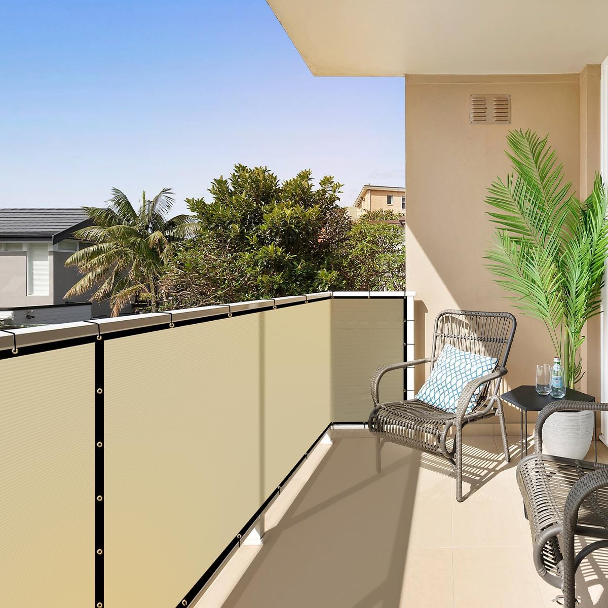 **3' x 101' balcony privacy screen fence beige deck privacy screen ...