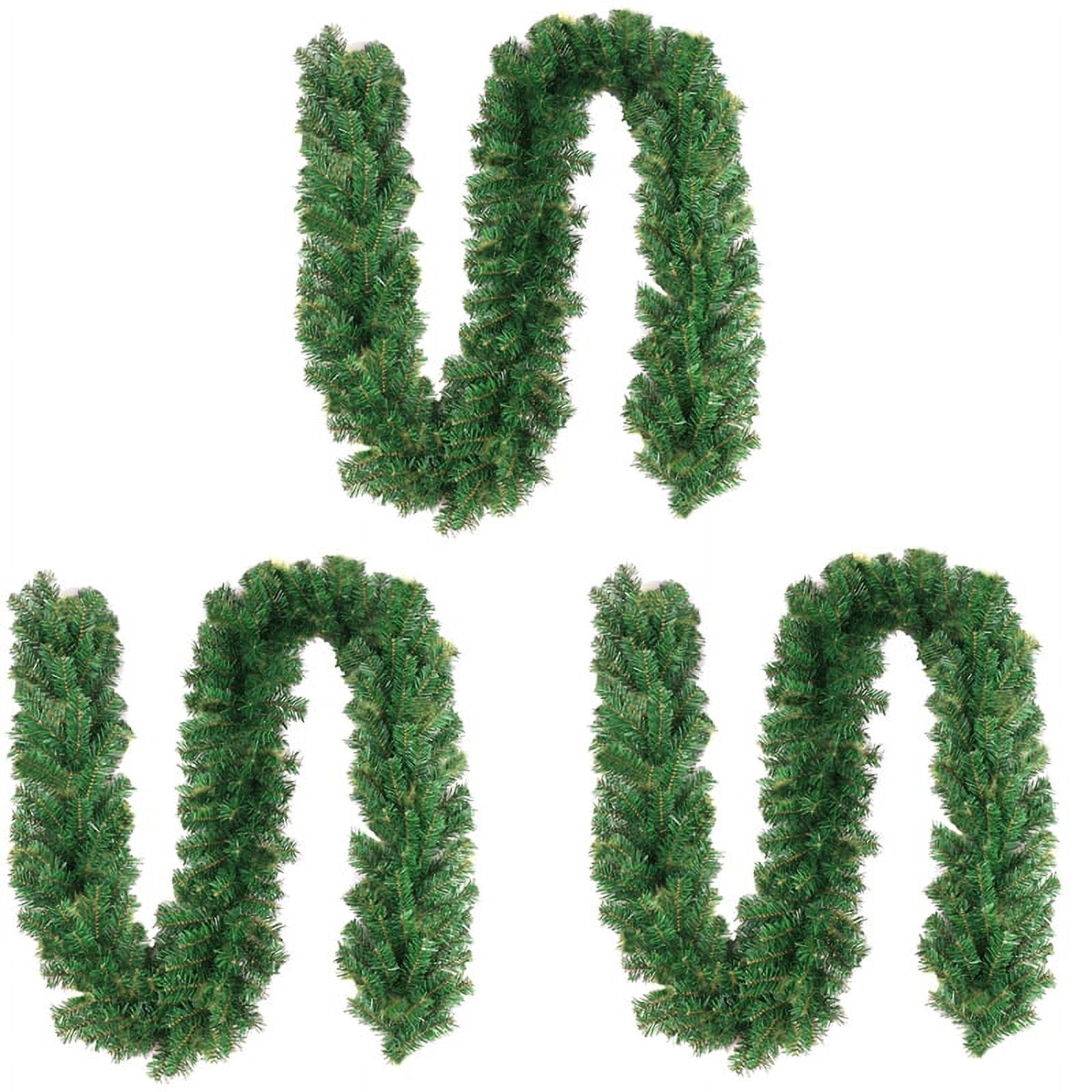 3 x 10Ft Christmas Garland Indoor Outdoor Greenery Decoration for Stairs Railing Fireplace