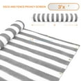 thumbnail image 1 of 3' x 11' Gray (Grey) with White Stripes Residential Commercial Privacy Deck Fence Screen 160 GSM Weather Resistant Outdoor Protection Fencing Net for Balcony Verandah Porch Patio Pool Backyard Rails, 1 of 5