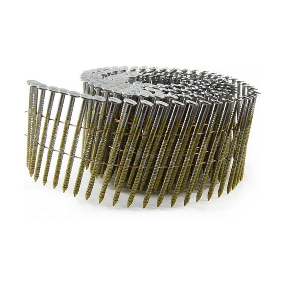 3" x .120 Round Head 15 Hot Dip Galvanized Ring Shank Wire Collated Coil Framing Nails (400 per box)