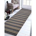 thumbnail image 1 of 3 x 13 ft. Hand Woven Flat Weave Kilim Wool Contemporary Runner Rug, Aqua & Cream, 1 of 1
