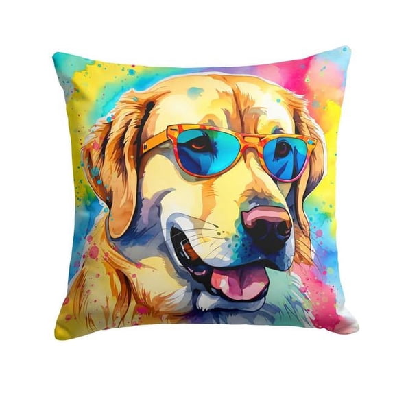 3 x 14 x 14 in. Yellow Labrador Hippie Dawg Fabric Decorative Pillow