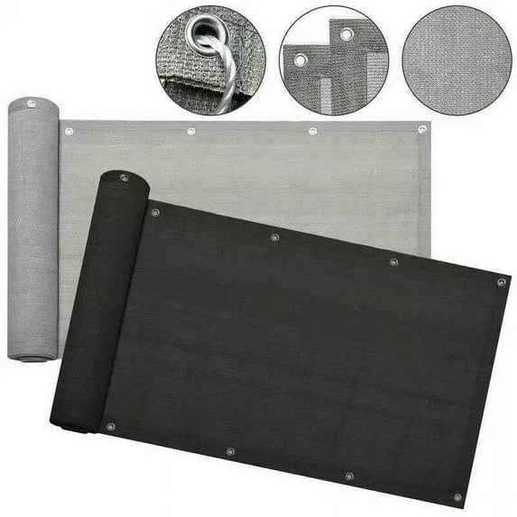 3' x 16.4' Balcony Privacy Screen Cover, Windproof Sun Shade UV Protection Privacy Screen Balcony Fence Mesh Net for Patio, Fence, Backyard, Porch - Includes Rope, Zip Ties, Brown