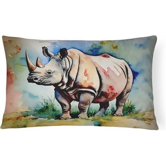 3 x 16 x 12 in. 100 Percent Polyester Rhinoceros Throw Pillow