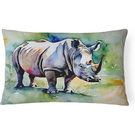 3 x 16 x 12 in. 100 Percent Polyester Rhinoceros Throw Pillow