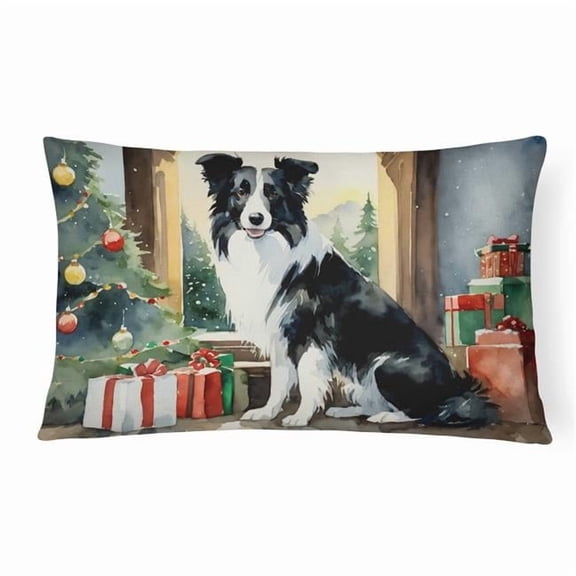 3 x 16 x 12 in. Border Collie Cozy Christmas Throw Pillow