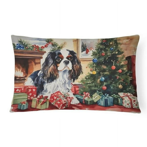 3 x 16 x 12 in. Cavalier Spaniel Cozy Christmas Throw Pillow