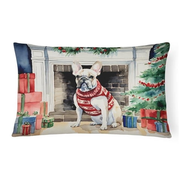 3 x 16 x 12 in. French Bulldog Cozy Christmas Throw Pillow
