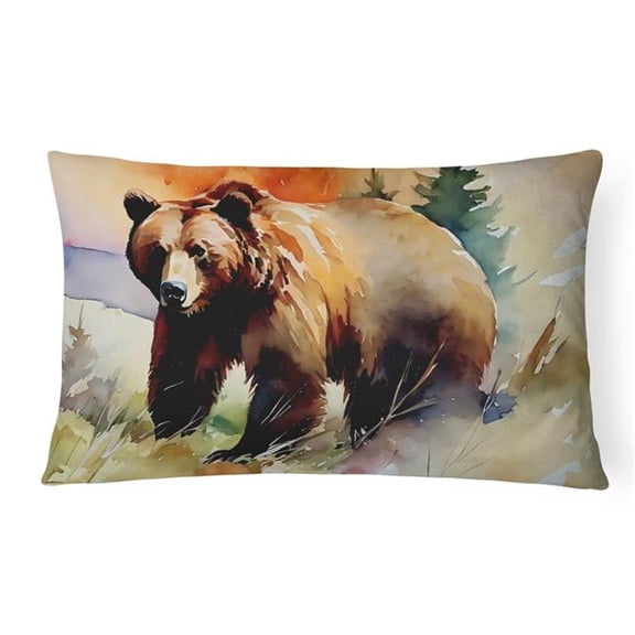3 x 16 x 12 in. Grizzly Bear Throw Pillow
