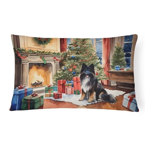 3 x 16 x 12 in. Keeshond Cozy Christmas Throw Pillow