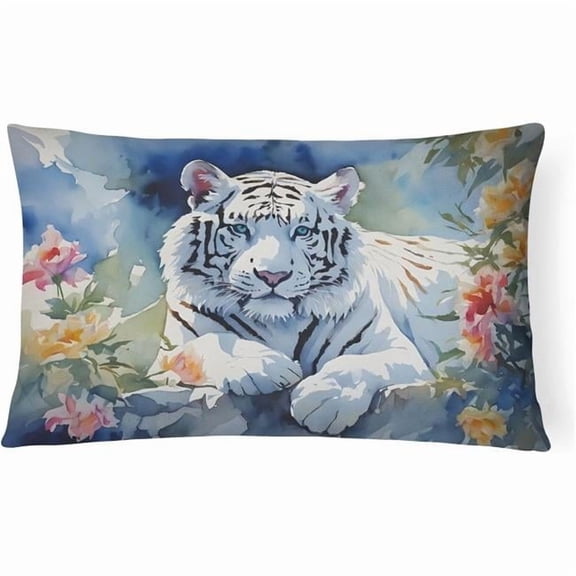 3 x 16 x 12 in. Unisex White Tiger Throw Pillow