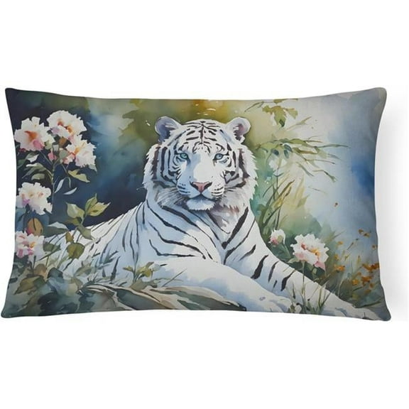 3 x 16 x 12 in. Unisex White Tiger Throw Pillow