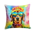thumbnail image 1 of 3 x 18 x 18 in. Dachshund Hippie Dawg Fabric Decorative Pillow, 1 of 1