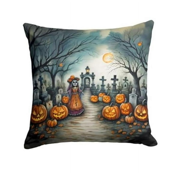 3 x 18 x 18 in. La Catrina Skeleton Spooky Halloween Throw Pillow
