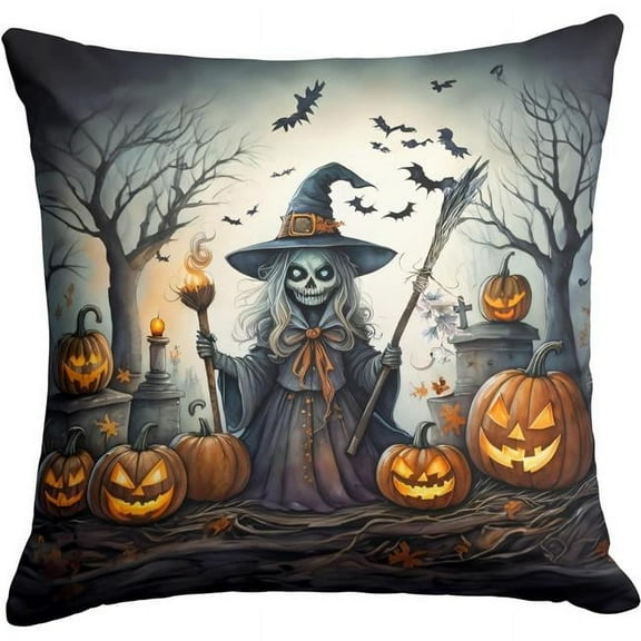 3 x 18 x 18 in. Witch Spooky Halloween Throw Pillow