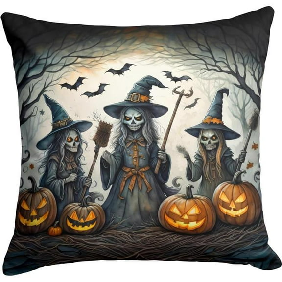 3 x 18 x 18 in. Witches Spooky Halloween Throw Pillow
