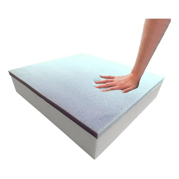 3" x 18" x 20" Cooling Gel-Infused Memory Foam Cushion, High Density Foam Base, Medium Firm, Seat Replacement, Padding, Chair Cushion Square Foam, Dining Chairs, Wheelchair Cushion Replacement