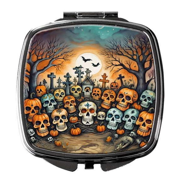 3 x 2.75 in. Calaveras Sugar Skulls Spooky Halloween Compact Mirror