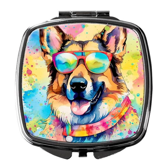 3 x 2.75 in. German Shepherd Hippie Dawg Compact Mirror