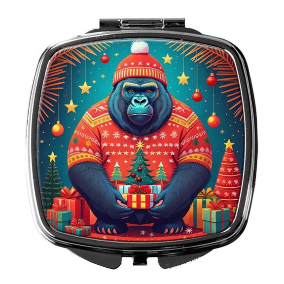 3 x 2.75 in. Gorilla Christmas Compact Mirror