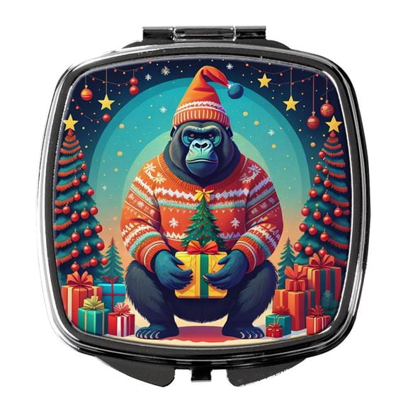 3 x 2.75 in. Gorilla Christmas Compact Mirror