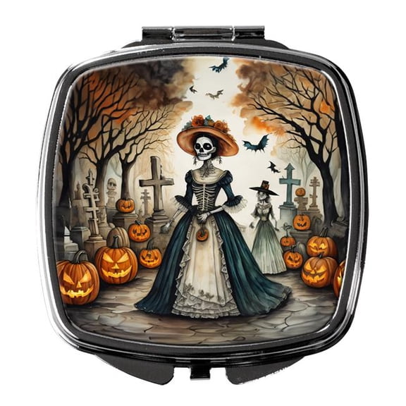 3 x 2.75 in. La Catrina Skeleton Spooky Halloween Compact Mirror