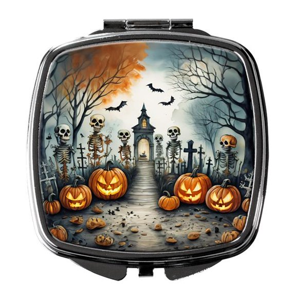 3 x 2.75 in. Skeleton Spooky Halloween Compact Mirror