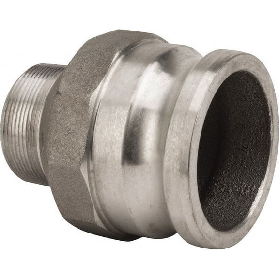 3" x 2" Cam & Groove Male Adapter Male NPT Thread Part F, Aluminum, 500 Max psi, for Suction & Discharge Hose