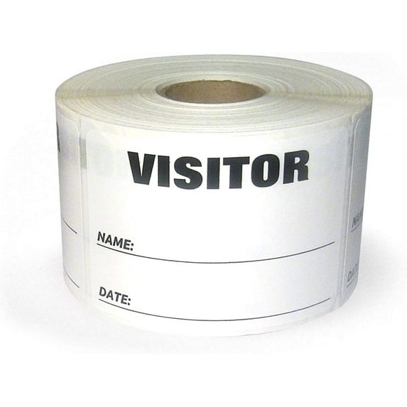 3 x 2 Fluorescent Color Visitor Labels Pass, 500 Per Roll White