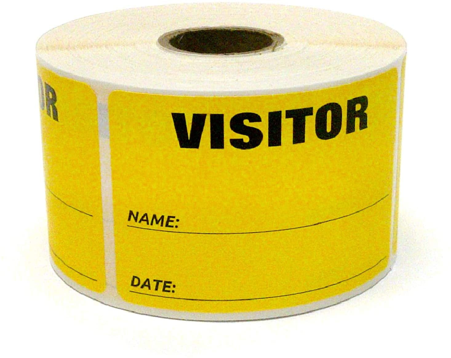 3 x 2 Fluorescent Color Visitor Labels Pass, 500 Per Roll (Yellow)