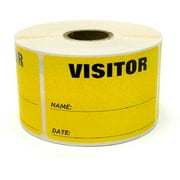 3 x 2 Fluorescent Color Visitor Labels Pass, 500 Per Roll (Yellow)