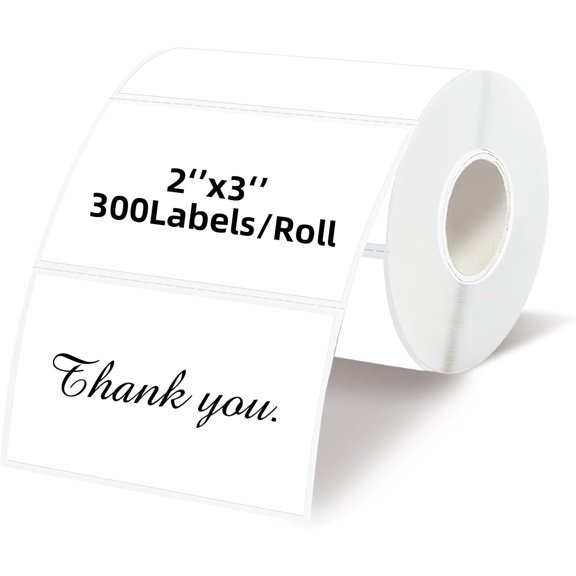 3" x 2" White Thermal Label,Self-Adhesive Rectangle Sticker Labels for Logo Design,Name/Price Tag,Thanks Card,Address,QR Code