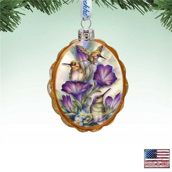 3 x 2 in. Everlasting Friendship Hummingbird Mercury Glass Ornaments