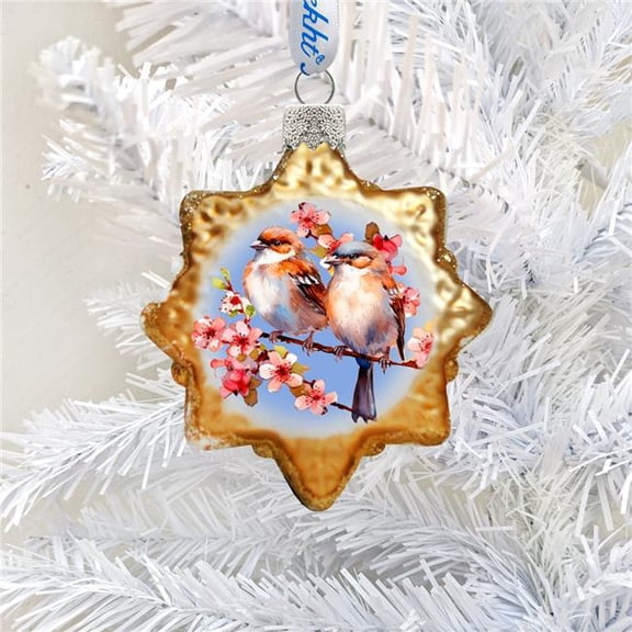 3 x 2 in. Spring Sparrows Mercury Glass Ornaments Wildlife Holiday Decor