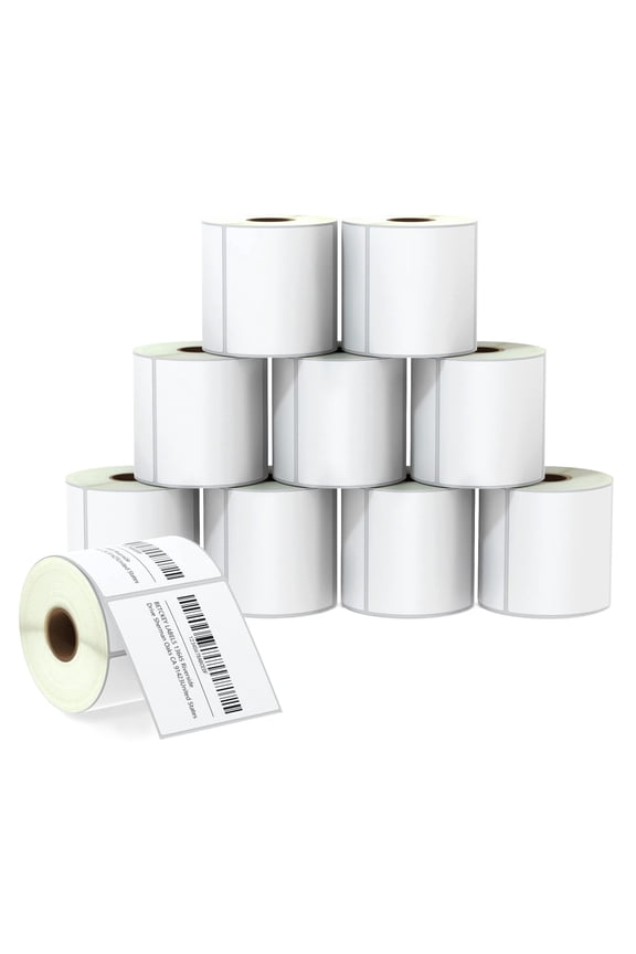 3" x 3" (76 mm x 76 mm) Multipurpose & Large Square Labels Compatible with Zebra & Rollo Label Printer,Premium Adhesive & Perforated [10 Rolls, 5000 Labels]