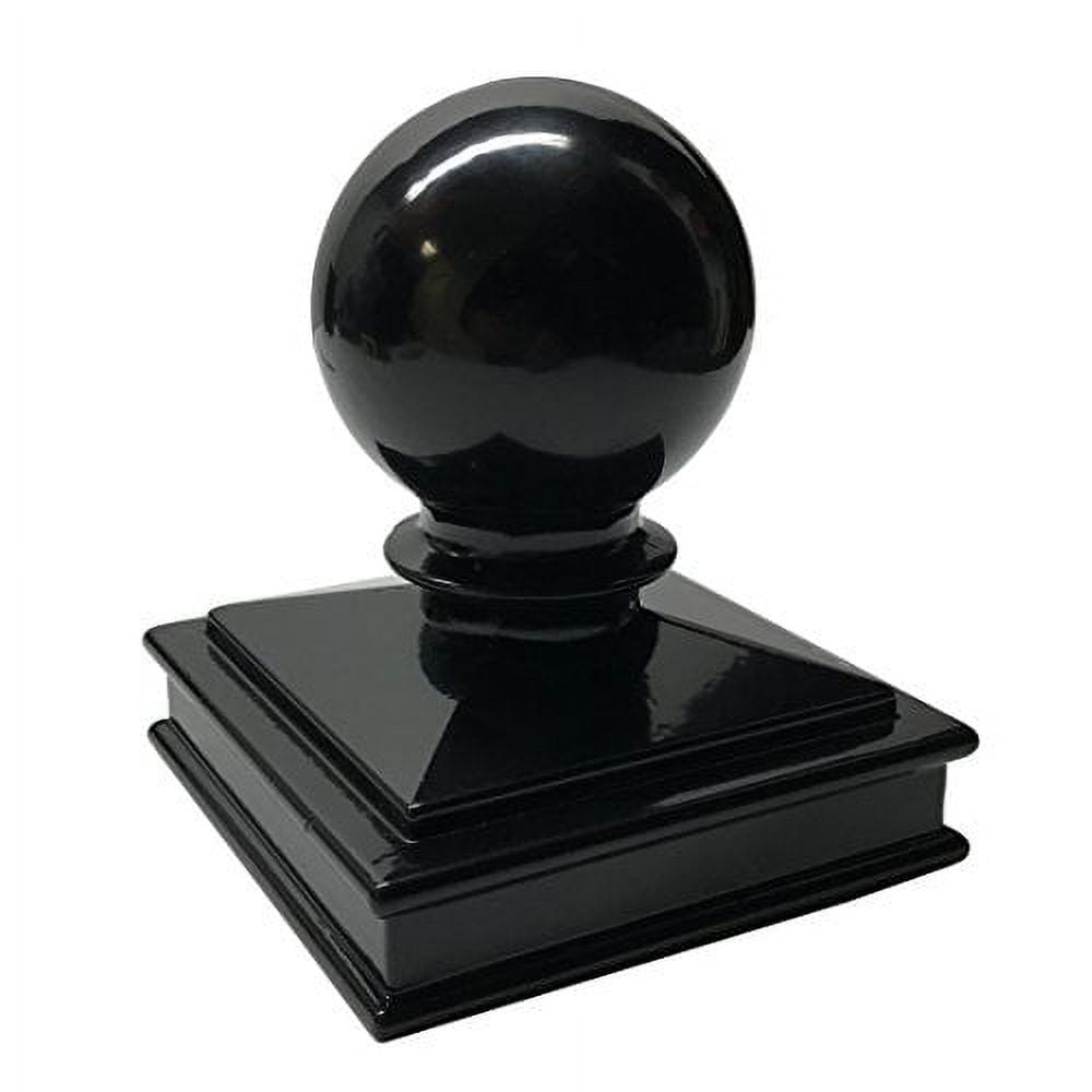 Black Aluminum 3" x 3" Ball Top Post Cap