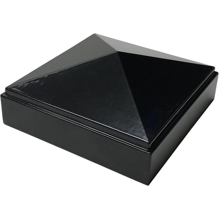3" x 3" Aluminium Pyramid Post Cap for Metal Posts - Pressure Fit - Black