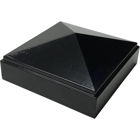 3" x 3" Aluminium Pyramid Post Cap for Metal Posts - Pressure Fit - Black
