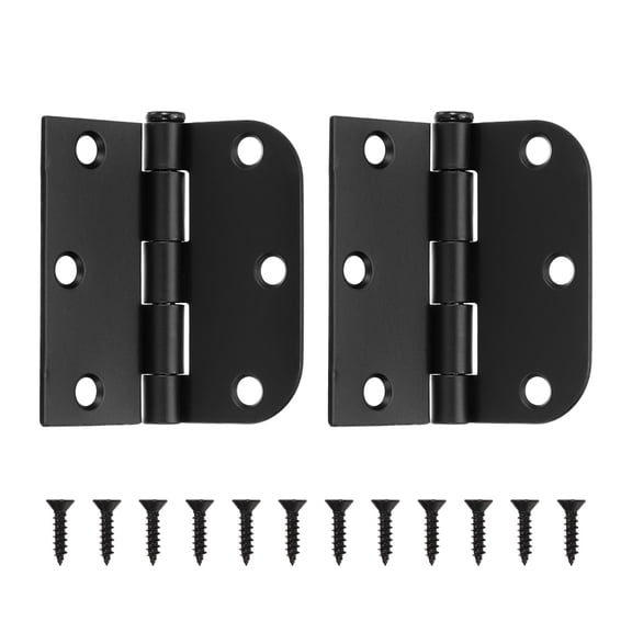 3 x 3 Inches Door Hinges, Smooth Ball Bearing Hinges with Square and 5/8" Radius Corner Removable Pin for Bedroom Interior Door (Matte Black, 2 Pcs)