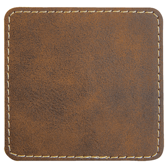 3" x 3" Square RUSTIC/GOLD Blank Laserable Leatherette Patch with Adhesive-Pack of 6 RUSTIC/GOLD