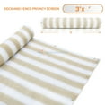 thumbnail image 1 of 3' x 33' Beige with White Stripes Residential Commercial Privacy Deck Fence Screen 160 GSM Weather Resistant Outdoor Protection Fencing Net for Balcony Verandah Porch Patio Pool Backyard Rails, 1 of 5